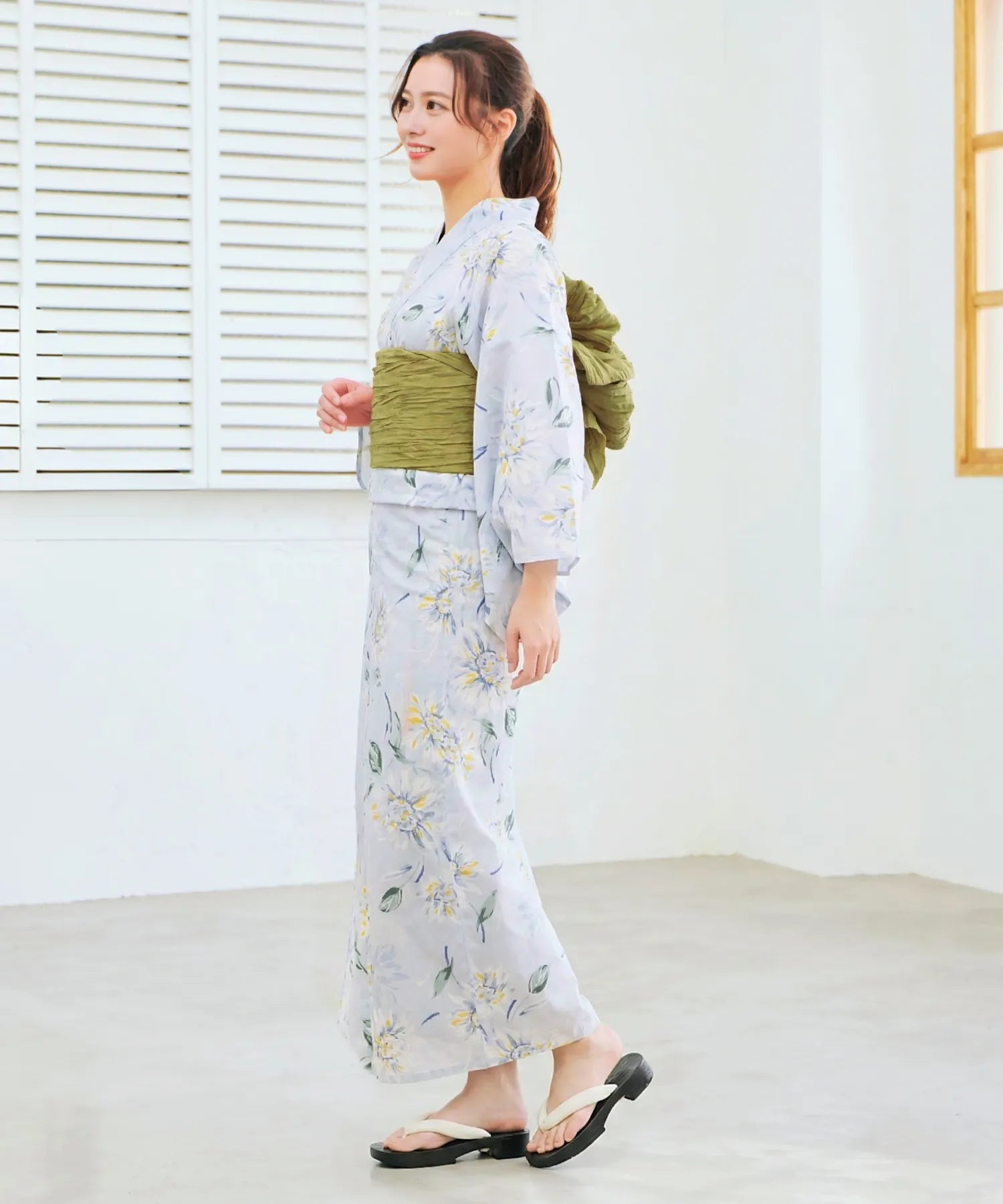 夏麗し浴衣 ひまわり夏乙女 4点セット（浴衣・兵児帯・腰紐×2)