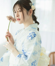 夏麗し浴衣 可憐の花舞 4点セット（浴衣・兵児帯・腰紐×2)