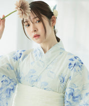 夏麗し浴衣 可憐の花舞 4点セット（浴衣・兵児帯・腰紐×2)