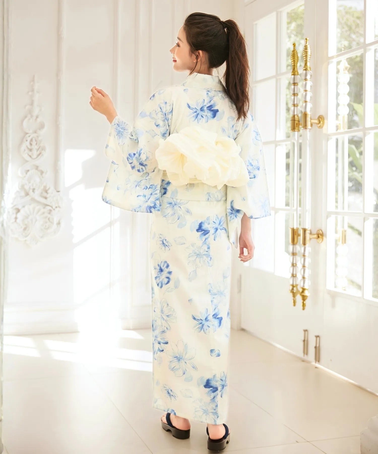 夏麗し浴衣 可憐の花舞 4点セット（浴衣・兵児帯・腰紐×2)