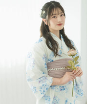 夏麗し浴衣 紫陽花の幻想 4点セット（浴衣・兵児帯・腰紐×2)