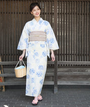 夏麗し浴衣 紫陽花の幻想 4点セット（浴衣・兵児帯・腰紐×2)
