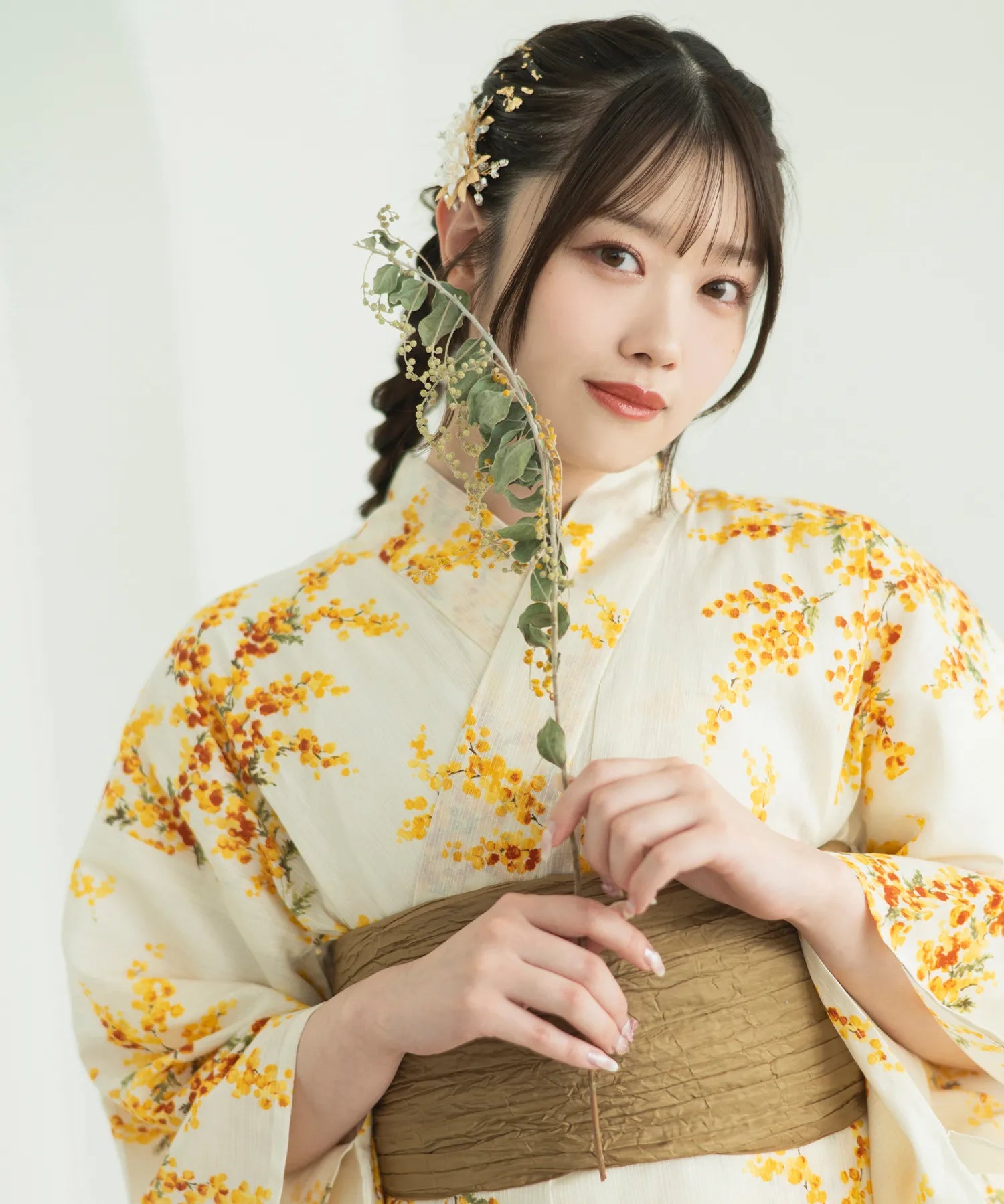 夏麗し浴衣 うららかミモザ 4点セット(浴衣・兵児帯・腰紐×2) – shop 夏麗し浴衣 うららかミモザ 4点セット(浴衣・兵児帯・腰紐×2) – shop