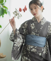 夏麗し浴衣 優美のばら 4点セット（浴衣・兵児帯・腰紐×2)