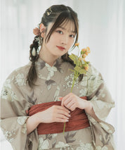 夏麗し浴衣 芍薬美人 4点セット（浴衣・兵児帯・腰紐×2)