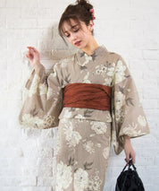 夏麗し浴衣 芍薬美人 4点セット（浴衣・兵児帯・腰紐×2)