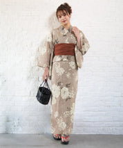 夏麗し浴衣 芍薬美人 4点セット（浴衣・兵児帯・腰紐×2)