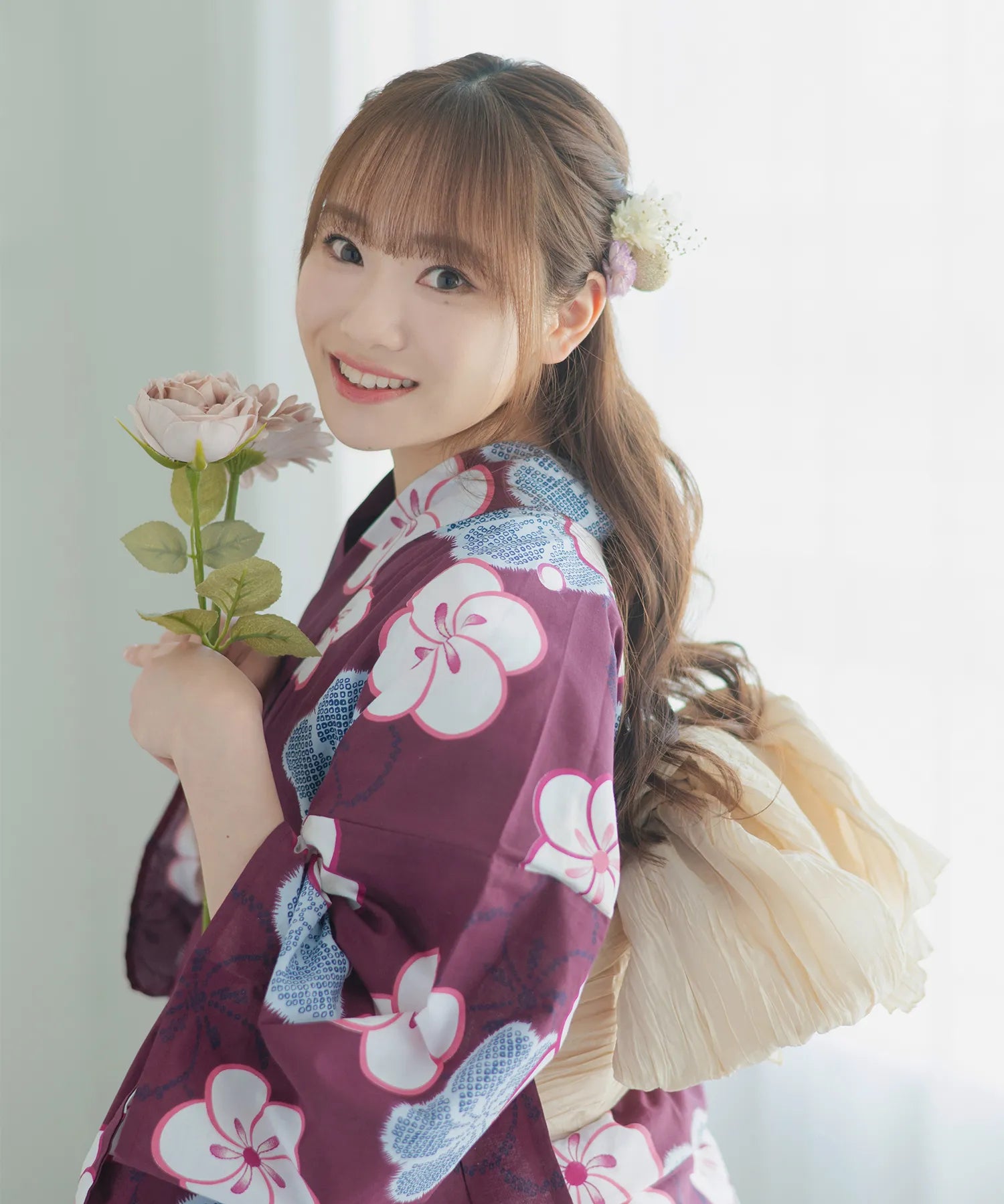 夏麗し浴衣 梅姫 4点セット（浴衣・兵児帯・腰紐×2)