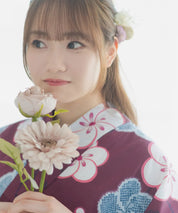 夏麗し浴衣 梅姫 4点セット（浴衣・兵児帯・腰紐×2)