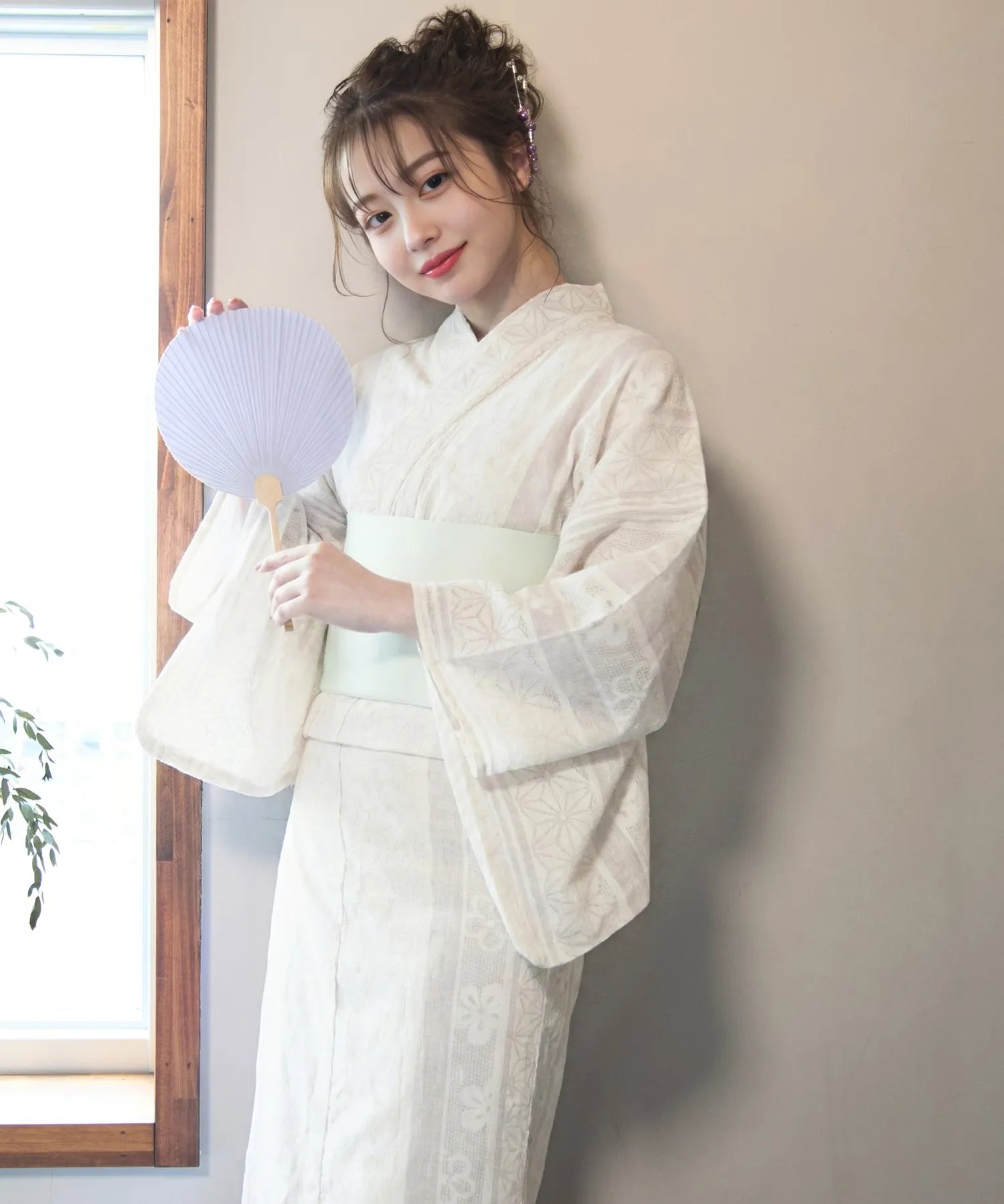 夏麗し浴衣 風薫る儚 4点セット（浴衣・平帯・腰紐×2)