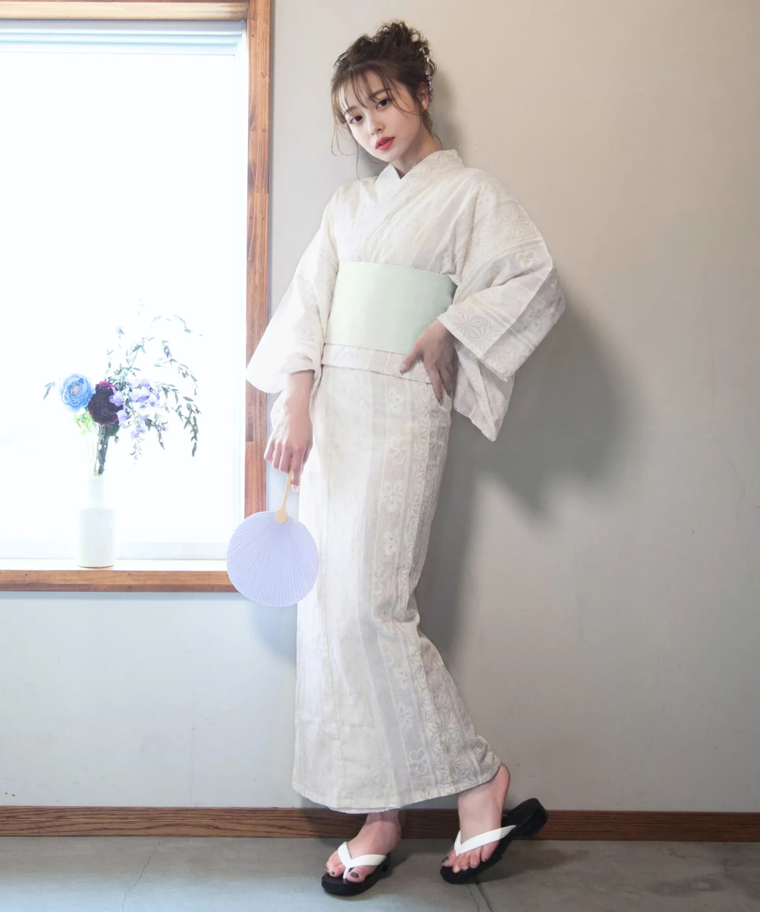 夏麗し浴衣 風薫る儚 4点セット（浴衣・平帯・腰紐×2)