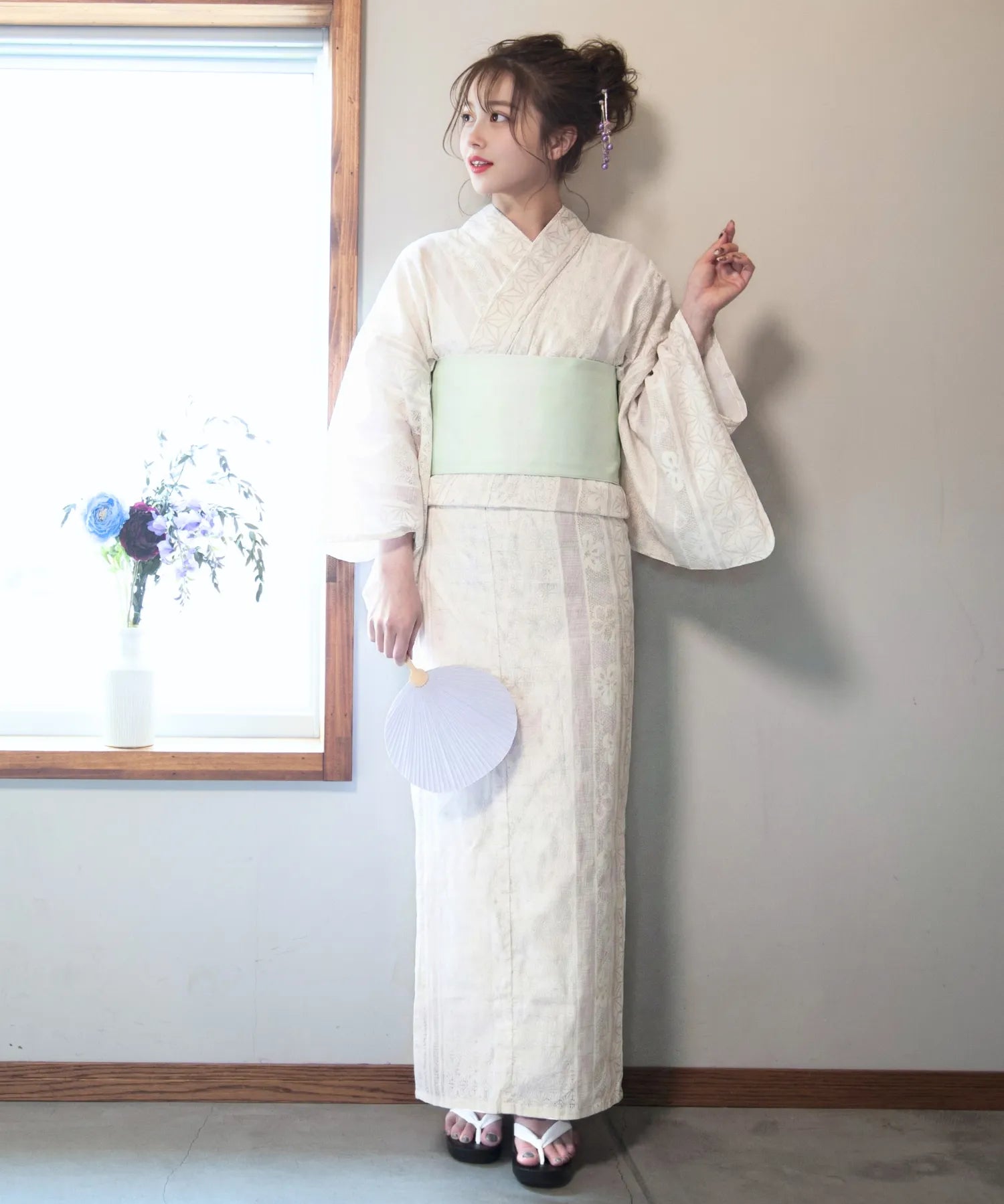 夏麗し浴衣 風薫る儚 4点セット（浴衣・平帯・腰紐×2)