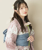 夏麗し浴衣 乱菊恋慕 下駄付き5点セット(浴衣・兵児帯・腰紐×2・下駄)