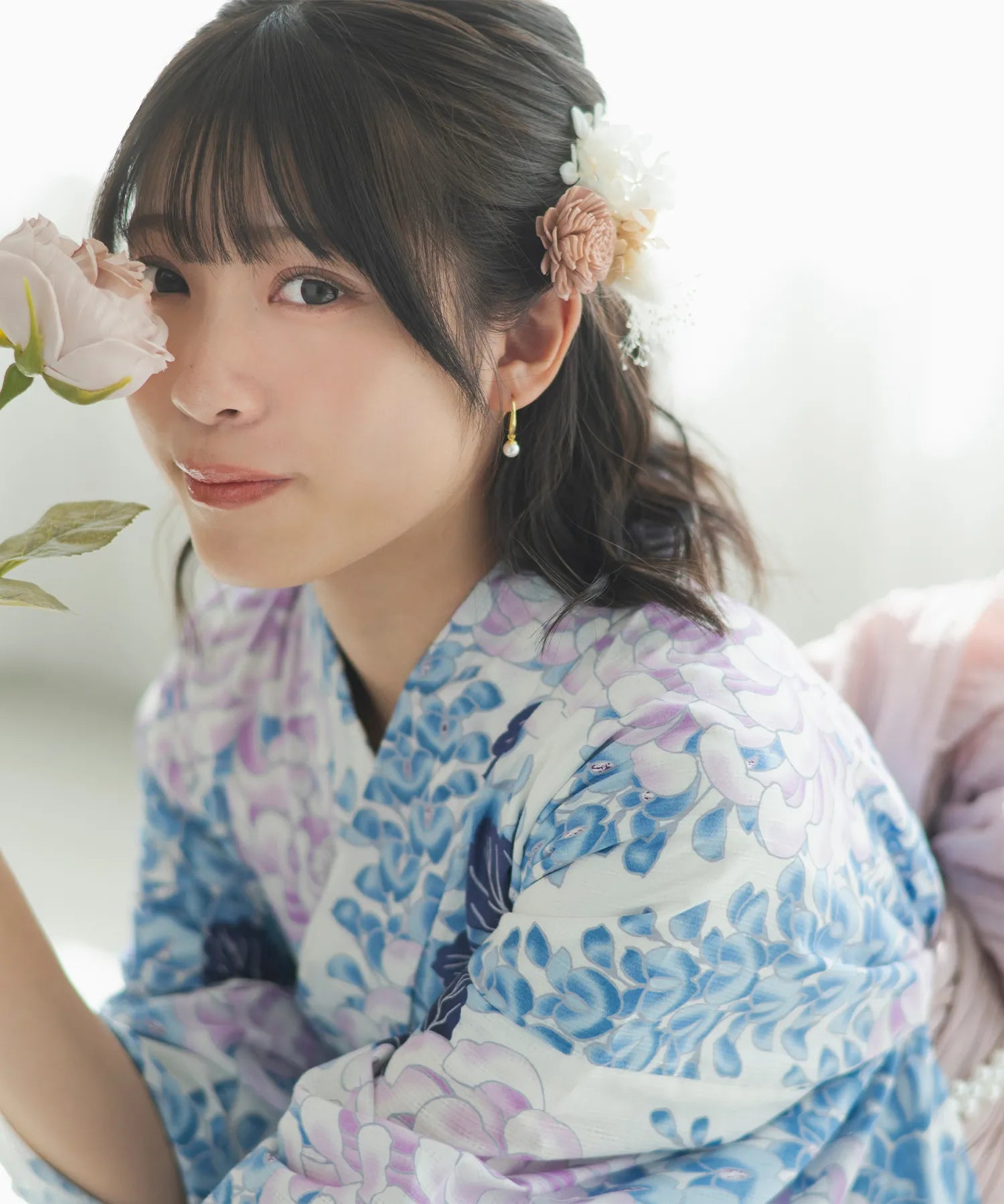 煌やか花浴衣 甘い菊藤咲き 下駄付き5点セット(浴衣・兵児帯・腰紐×2・下駄)