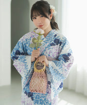 煌やか花浴衣 甘い菊藤咲き 下駄付き5点セット(浴衣・兵児帯・腰紐×2・下駄)