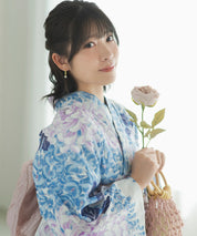 煌やか花浴衣 甘い菊藤咲き 下駄付き5点セット(浴衣・兵児帯・腰紐×2・下駄)