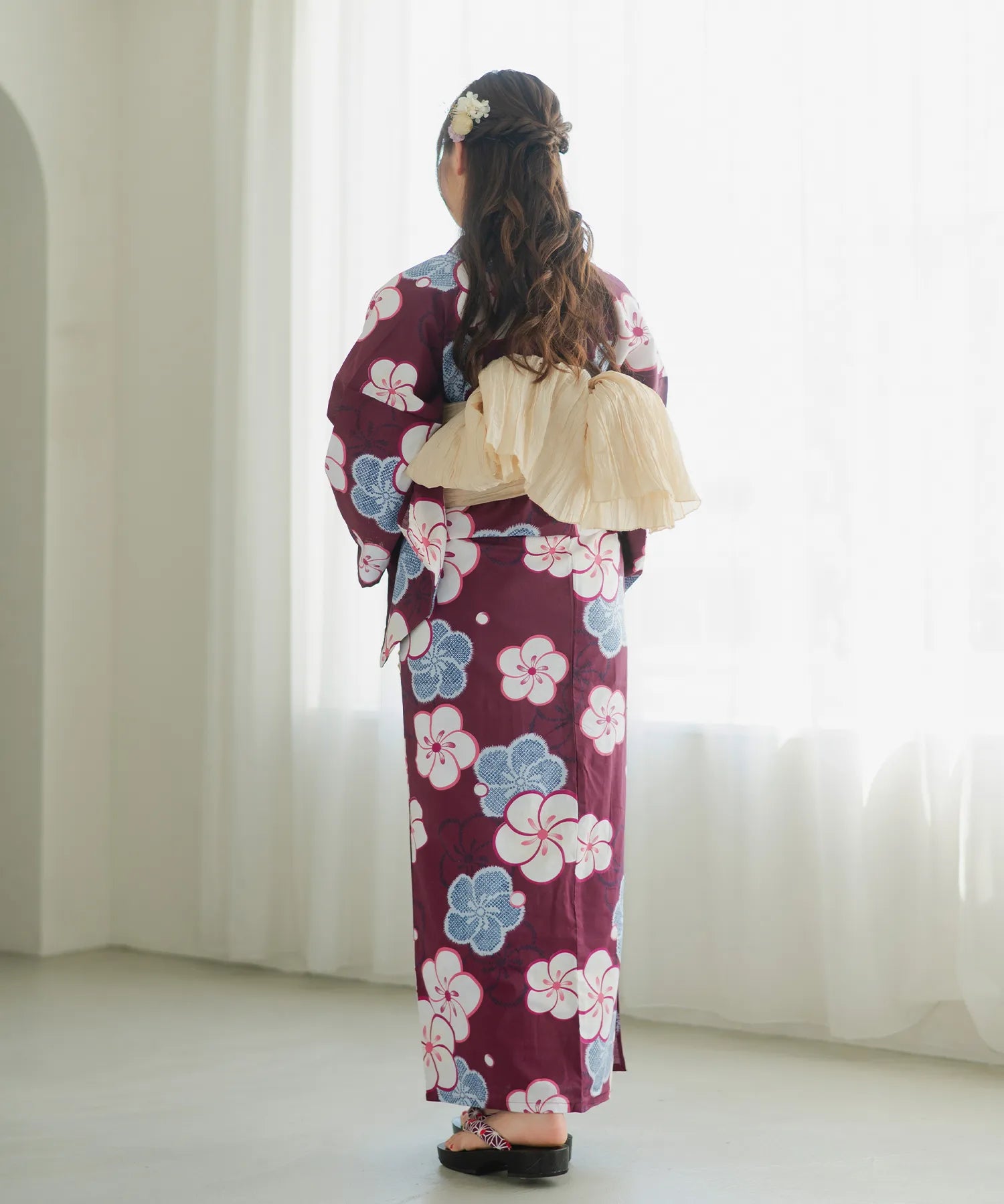 夏麗し浴衣 梅姫 下駄付き5点セット(浴衣・兵児帯・腰紐×2・下駄)