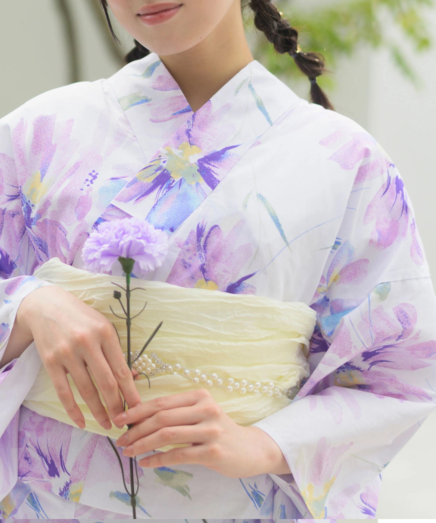 夏恋浴衣 マーガレットの花便り 4点セット(浴衣・兵児帯・腰紐×2)