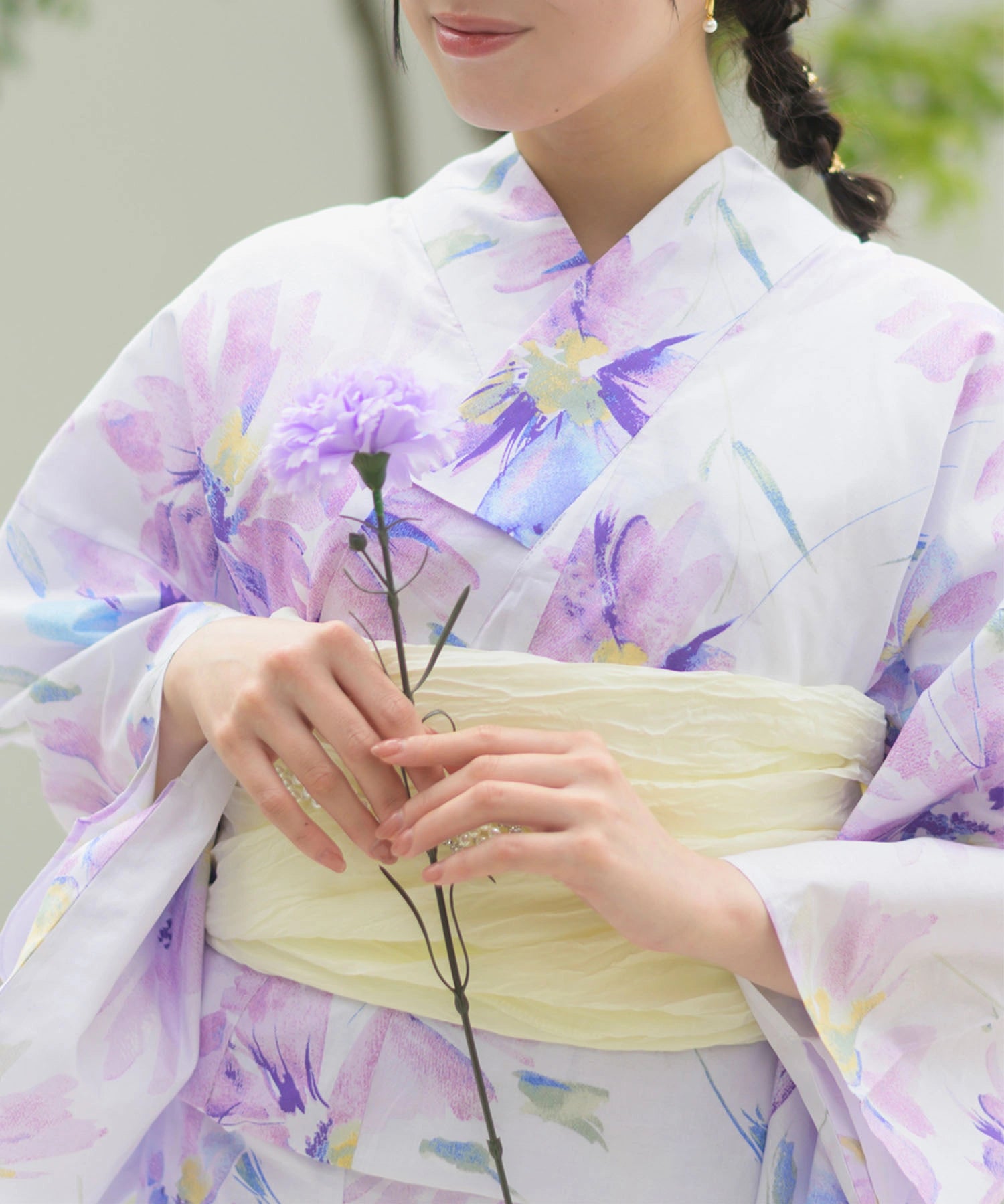 夏恋浴衣 マーガレットの花便り 4点セット(浴衣・兵児帯・腰紐×2)