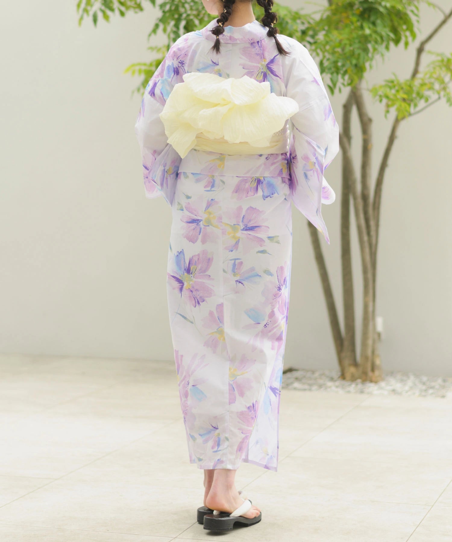 夏恋浴衣 マーガレットの花便り 下駄付き5点セット(浴衣・兵児帯・腰紐×2・下駄)