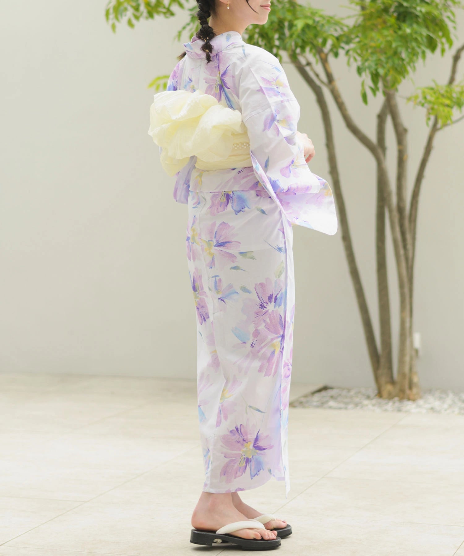 夏恋浴衣 マーガレットの花便り 下駄付き5点セット(浴衣・兵児帯・腰紐×2・下駄)