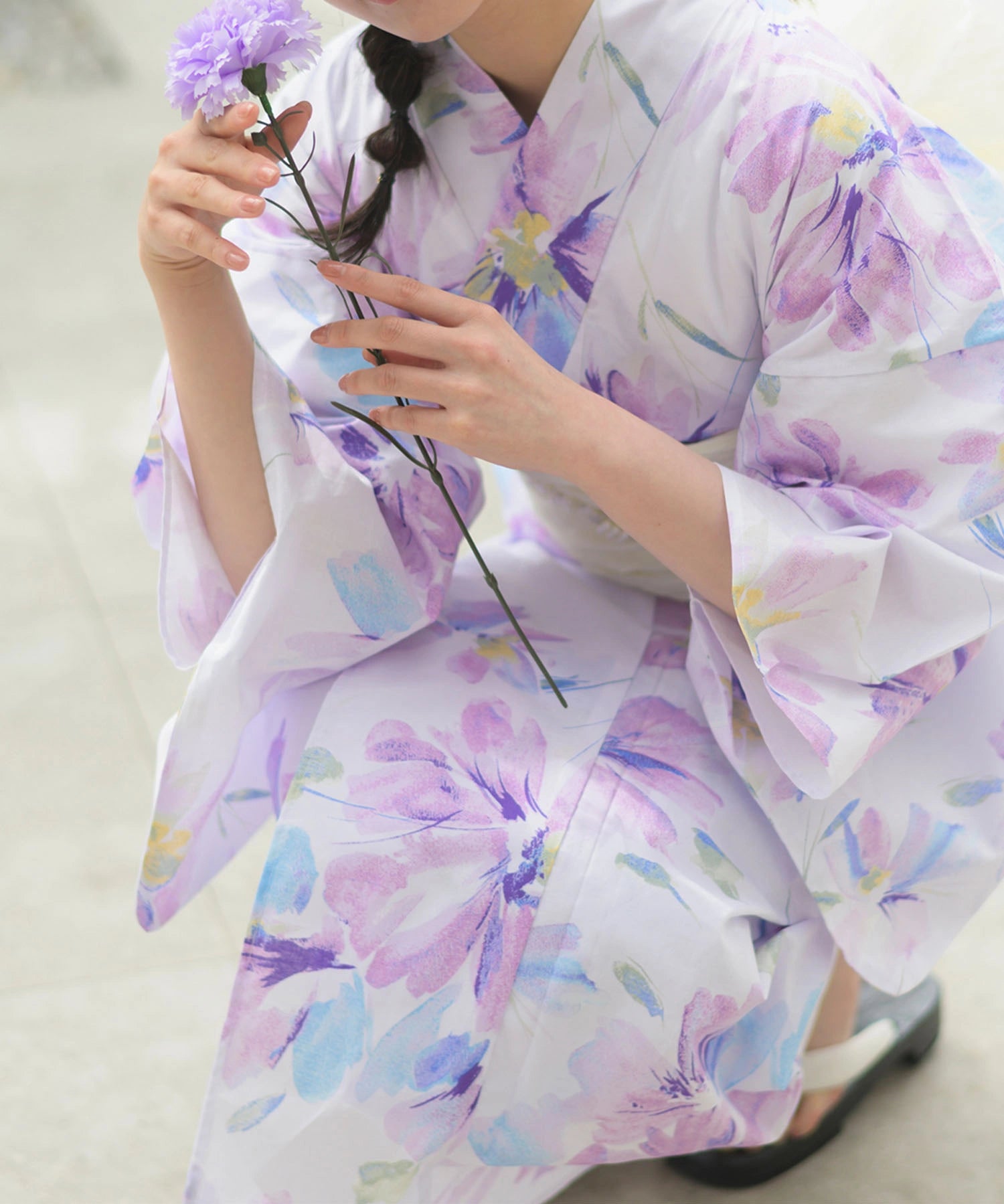 夏恋浴衣 マーガレットの花便り 4点セット(浴衣・兵児帯・腰紐×2)