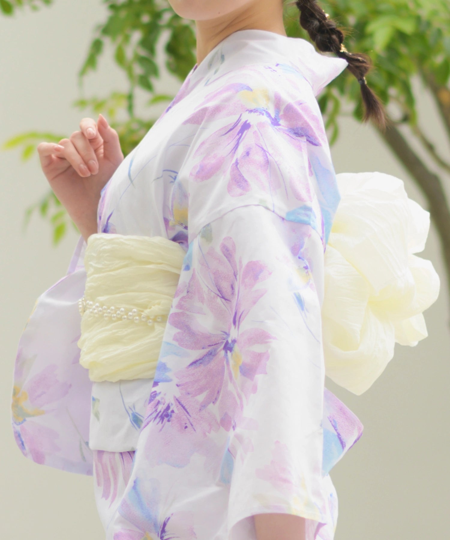 夏恋浴衣 マーガレットの花便り 4点セット(浴衣・兵児帯・腰紐×2)