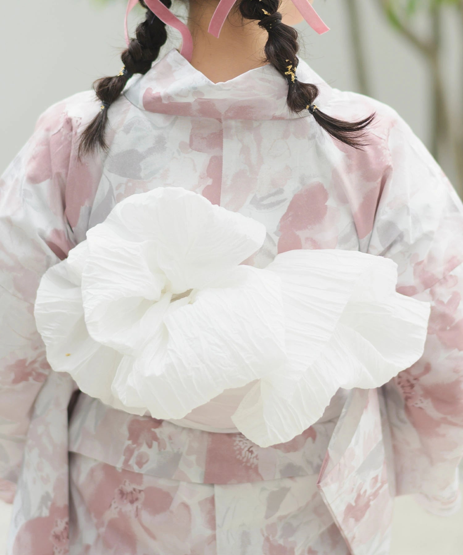 夏恋浴衣 恋花模様 下駄付き5点セット(浴衣・兵児帯・腰紐×2・下駄)