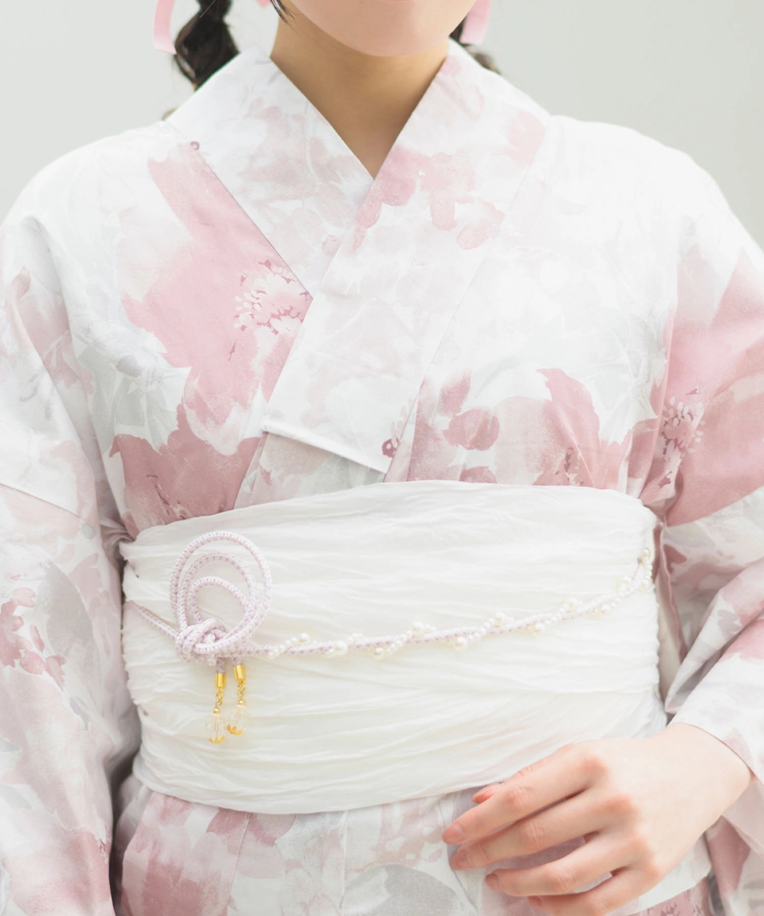 夏恋浴衣 恋花模様 4点セット(浴衣・兵児帯・腰紐×2)