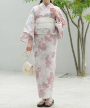 夏恋浴衣 恋花模様 下駄付き5点セット(浴衣・兵児帯・腰紐×2・下駄)