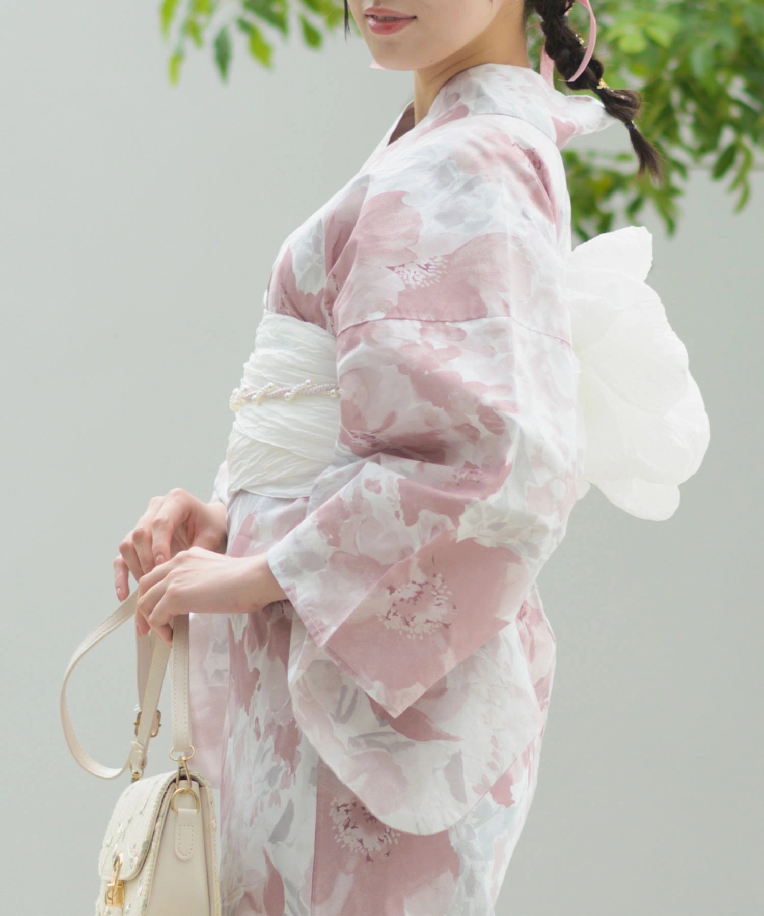 夏恋浴衣 恋花模様 4点セット(浴衣・兵児帯・腰紐×2)