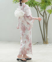 夏恋浴衣 恋花模様 下駄付き5点セット(浴衣・兵児帯・腰紐×2・下駄)