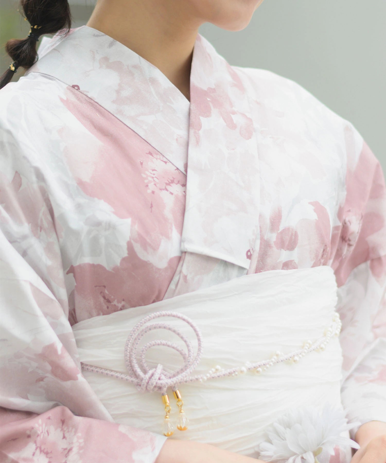 夏恋浴衣 恋花模様 4点セット(浴衣・兵児帯・腰紐×2)