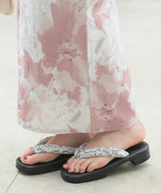 夏恋浴衣 恋花模様 下駄付き5点セット(浴衣・兵児帯・腰紐×2・下駄)