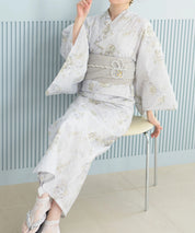 夏恋浴衣 ロココ調まったりミントミルク 下駄付き5点セット(浴衣・兵児帯・腰紐×2・下駄)