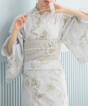 夏恋浴衣 ロココ調まったりミントミルク 4点セット(浴衣・兵児帯・腰紐×2)