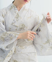 夏恋浴衣 ロココ調まったりミントミルク 4点セット(浴衣・兵児帯・腰紐×2)