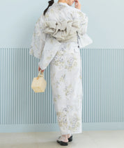 夏恋浴衣 ロココ調まったりミントミルク 下駄付き5点セット(浴衣・兵児帯・腰紐×2・下駄)