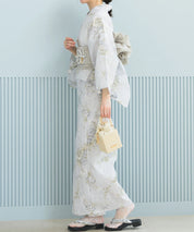 夏恋浴衣 ロココ調まったりミントミルク 下駄付き5点セット(浴衣・兵児帯・腰紐×2・下駄)