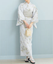 夏恋浴衣 ロココ調まったりミントミルク 下駄付き5点セット(浴衣・兵児帯・腰紐×2・下駄)