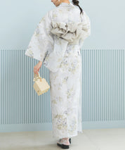 夏恋浴衣 ロココ調まったりミントミルク 下駄付き5点セット(浴衣・兵児帯・腰紐×2・下駄)