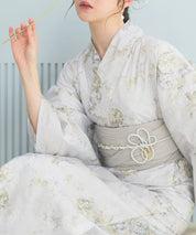 夏恋浴衣 ロココ調まったりミントミルク 4点セット(浴衣・兵児帯・腰紐×2)