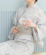 夏恋浴衣 ロココ調まったりミントミルク 4点セット(浴衣・兵児帯・腰紐×2)