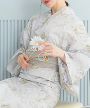 夏恋浴衣 ロココ調まったりミントミルク 4点セット(浴衣・兵児帯・腰紐×2)