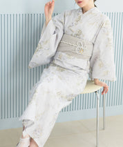 夏恋浴衣 ロココ調まったりミントミルク 下駄付き5点セット(浴衣・兵児帯・腰紐×2・下駄)