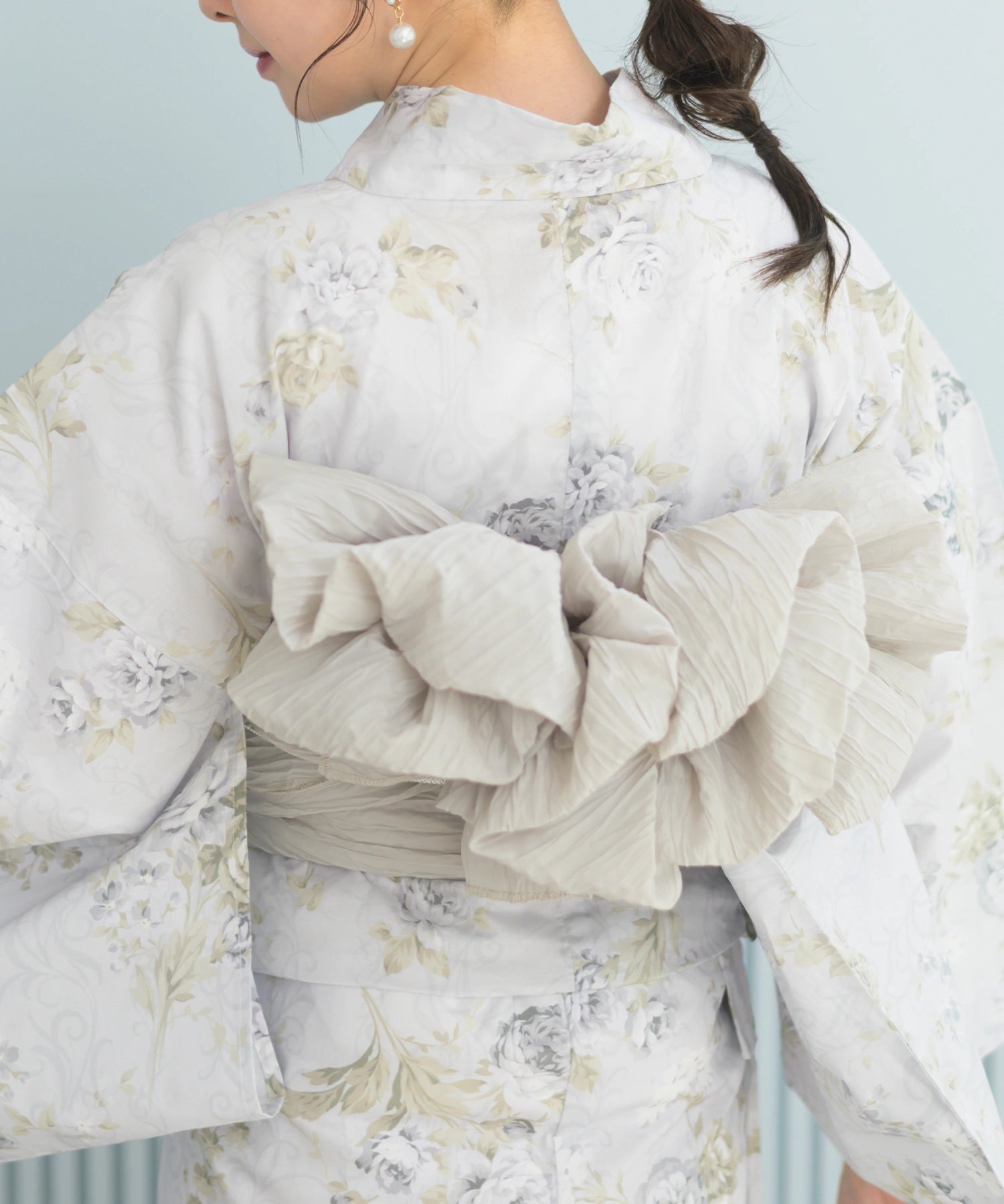 夏恋浴衣 ロココ調まったりミントミルク 4点セット(浴衣・兵児帯・腰紐×2)