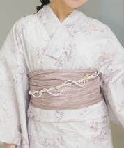 夏恋浴衣 ロココ調ほんわかローズミルク 4点セット(浴衣・兵児帯・腰紐×2)