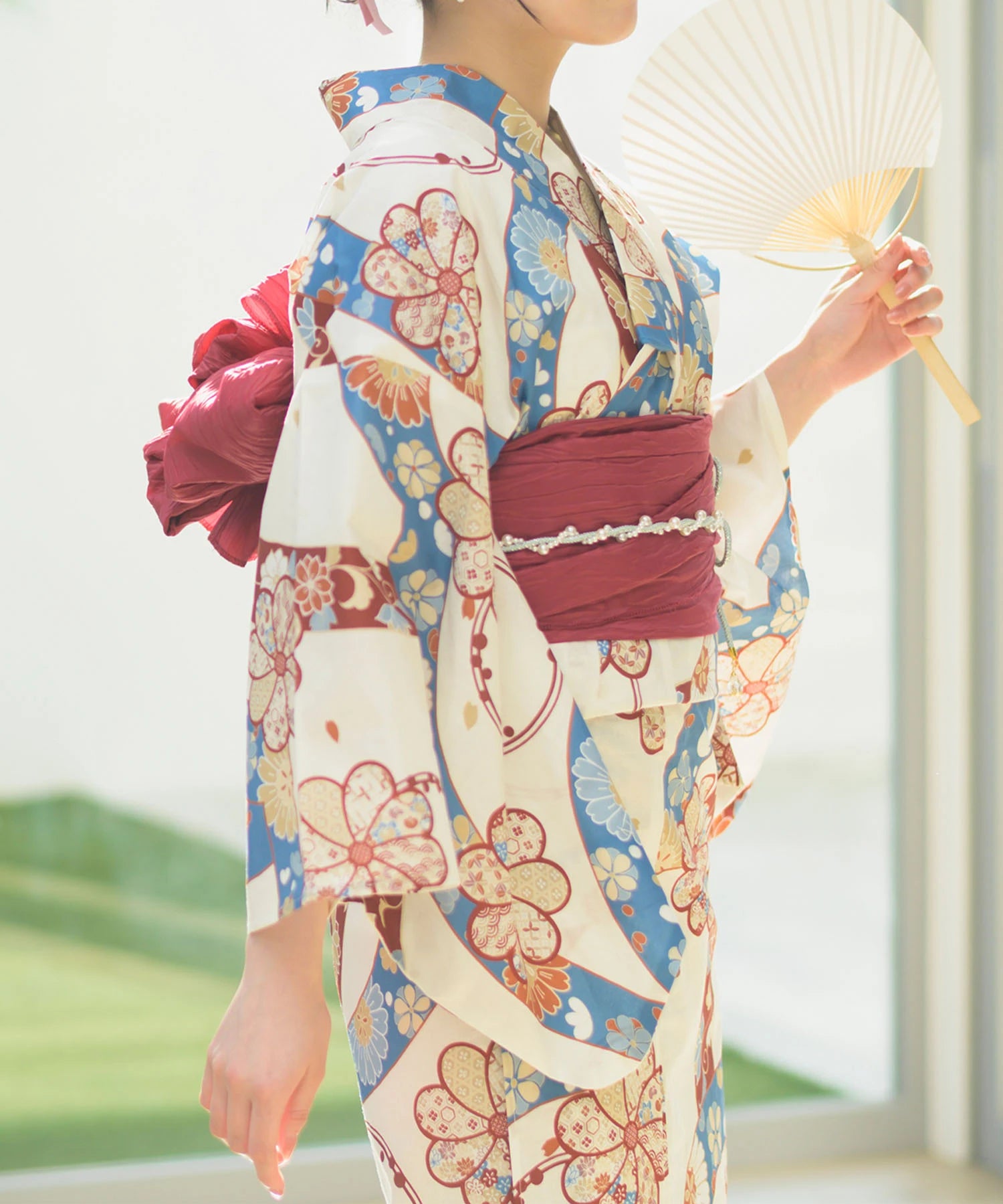 夏恋浴衣 花織りの舞 4点セット(浴衣・兵児帯・腰紐×2)