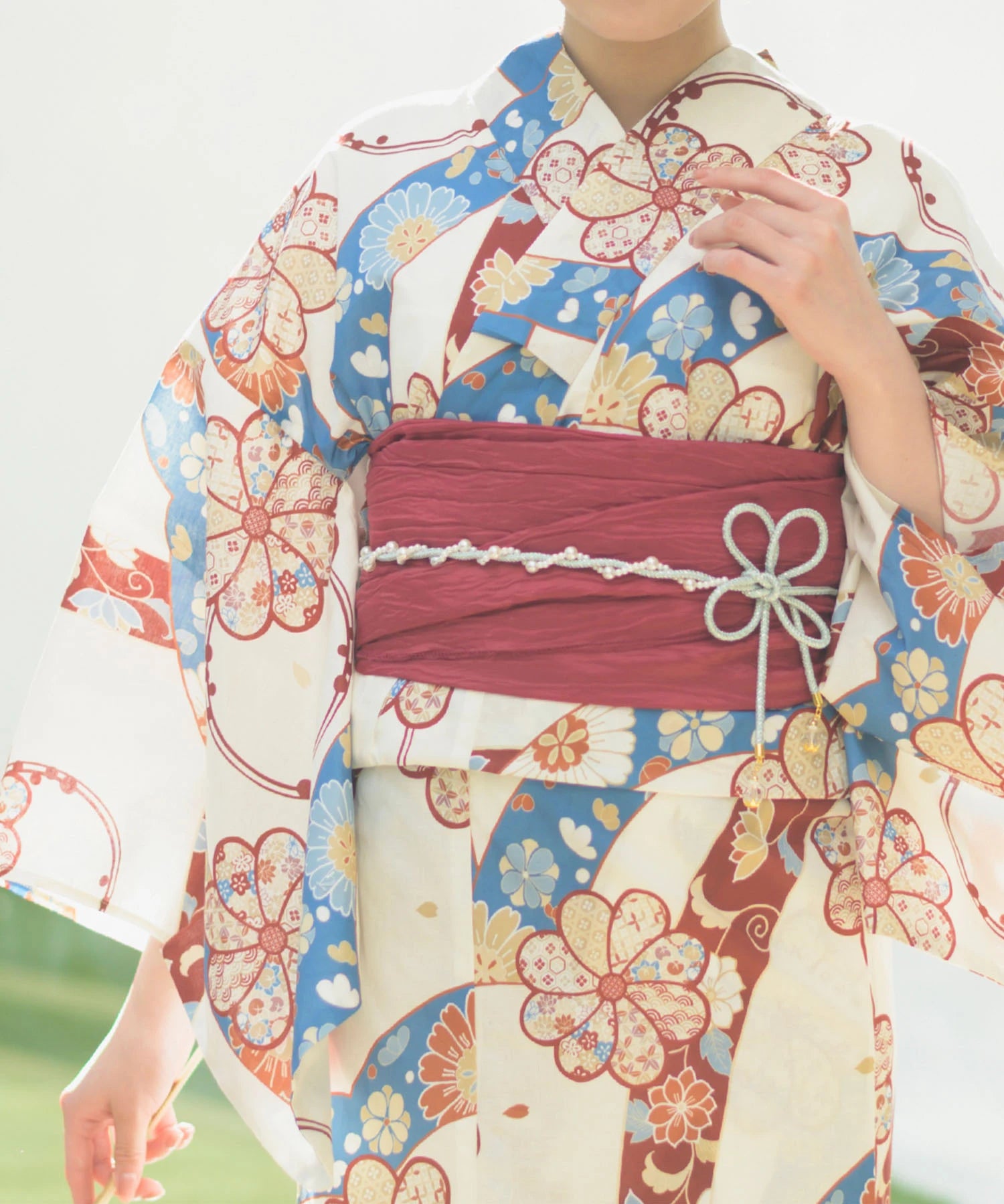 夏恋浴衣 花織りの舞 4点セット(浴衣・兵児帯・腰紐×2)