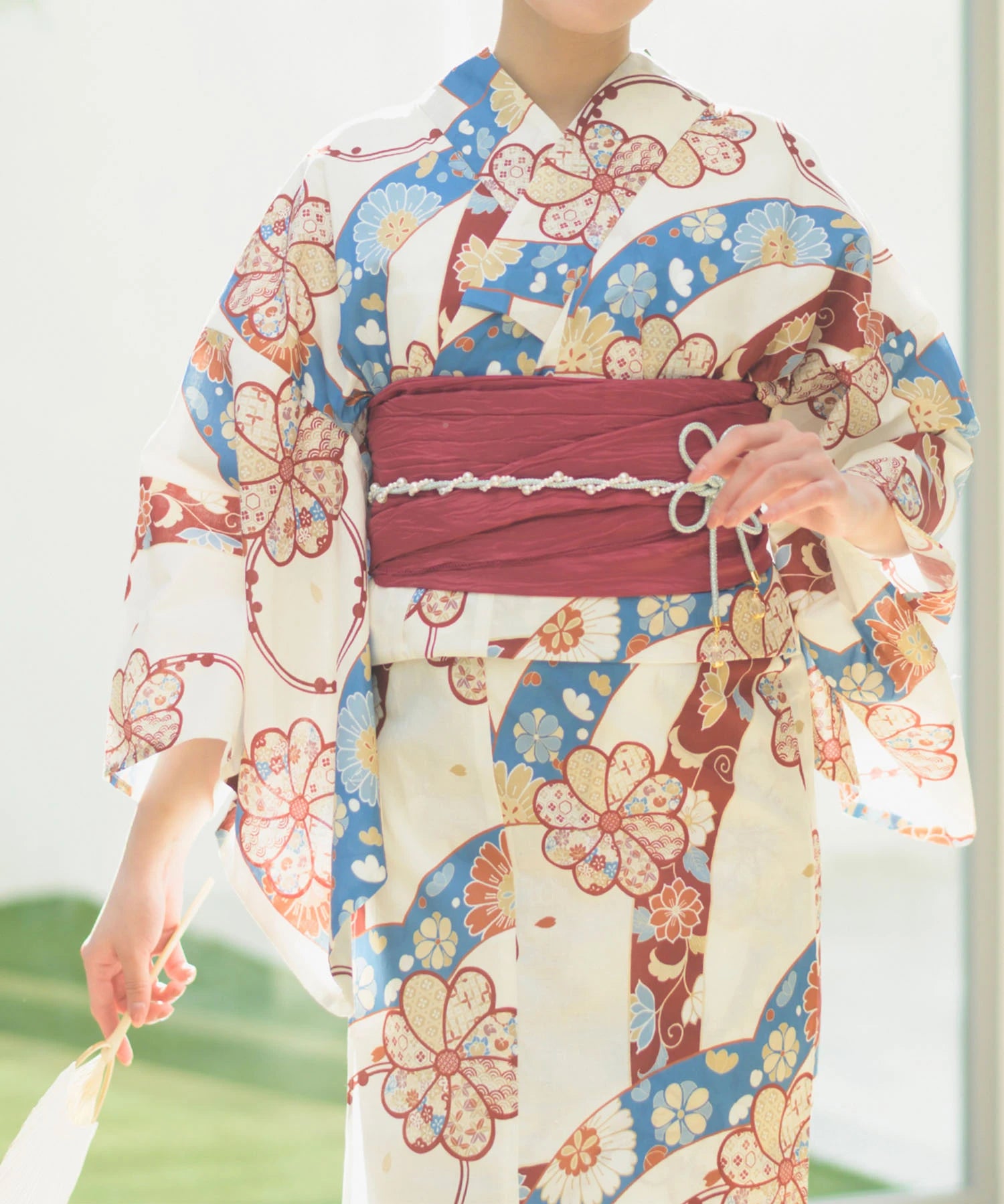 夏恋浴衣 花織りの舞 4点セット(浴衣・兵児帯・腰紐×2)